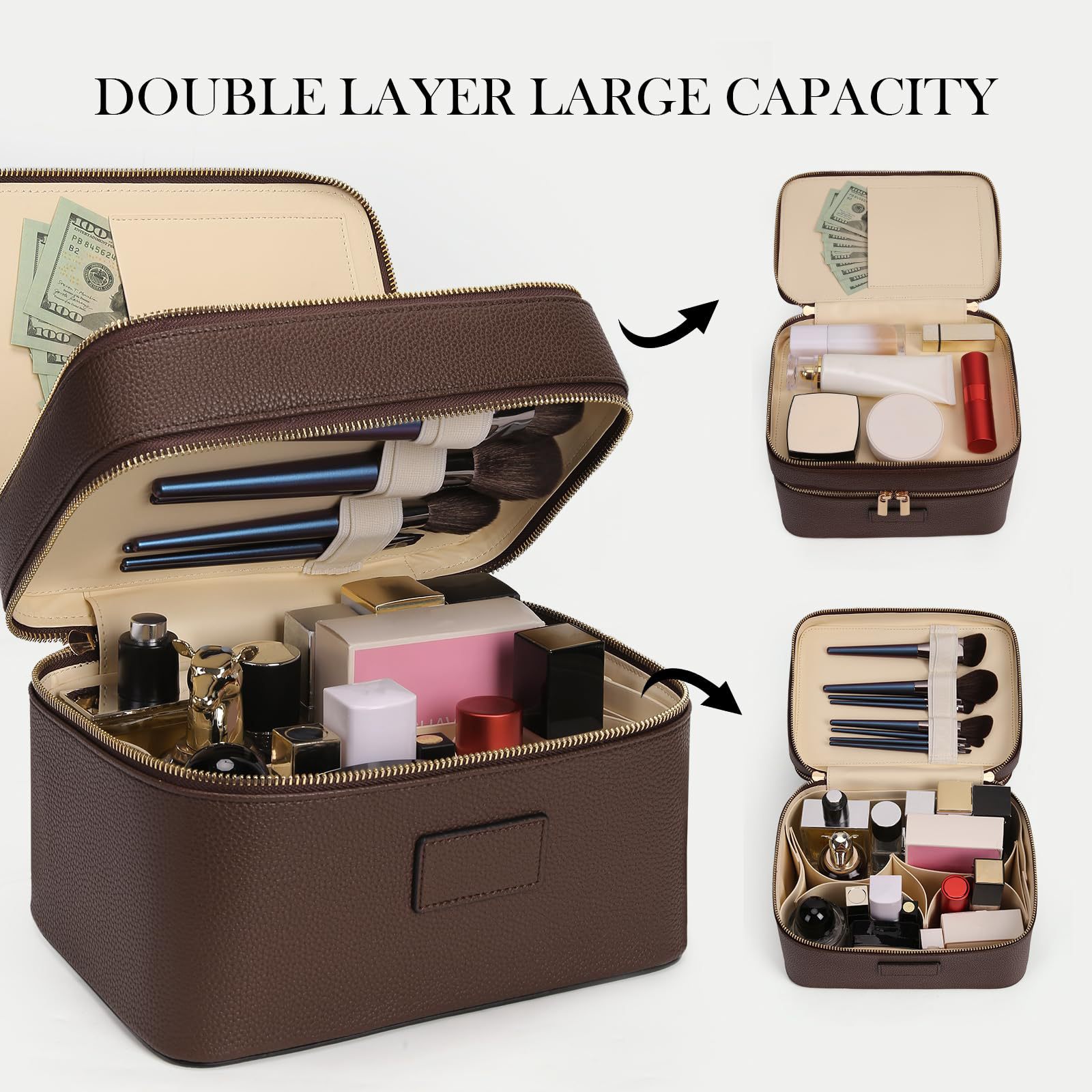Luxury Bags For Travel - Large Capacity Double-layer Luxury Cosmetic Bag