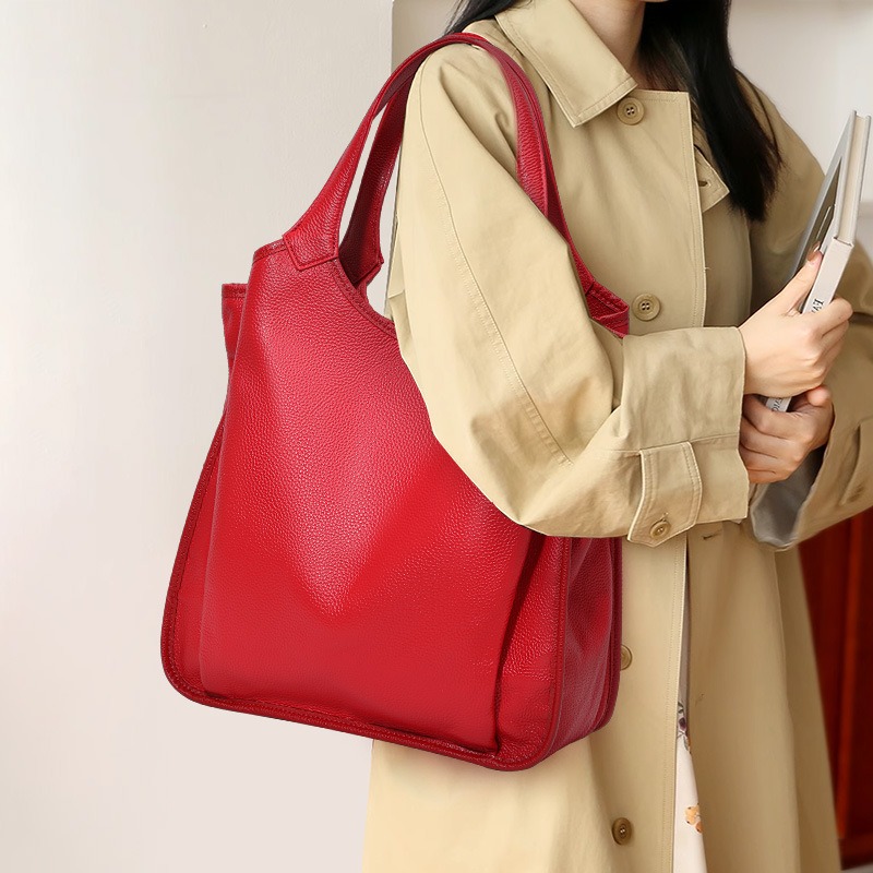 Genuine Leather Shoulder Tote  - đánh giá và giá Quiet Luxury Bags Tote