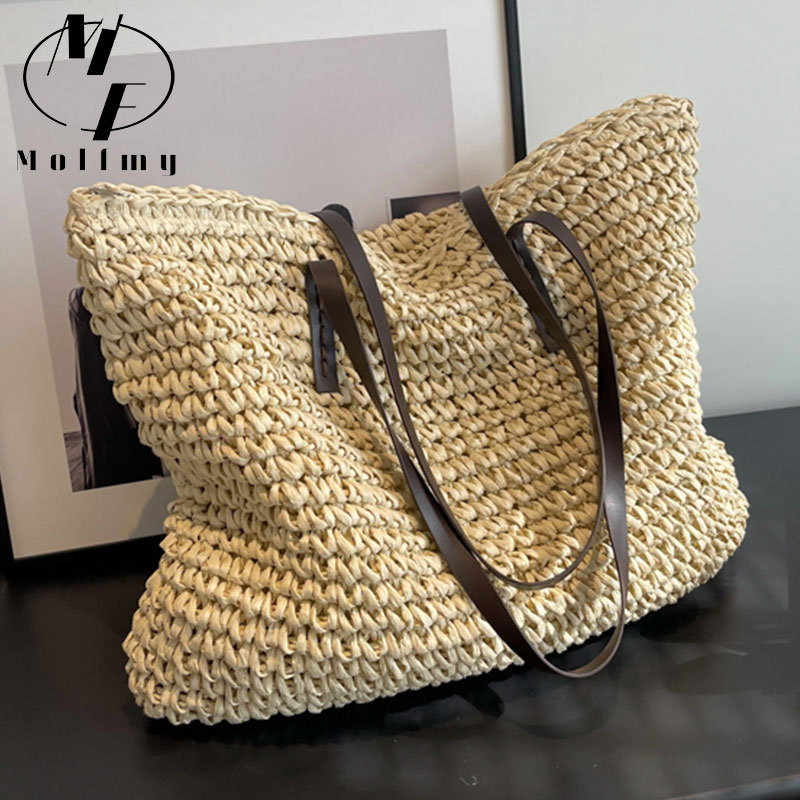 Straw Woven Tote Bags Casual L - đánh giá và giá Luxury Bags Made